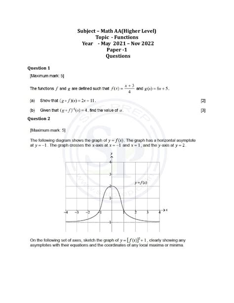 Mathematics Higher level Paper 1 13 pages nternational accalaureate rganization 20 15 nstructions to candidates y Write your session number in the boxes above. . Ib math aa hl past papers pdf